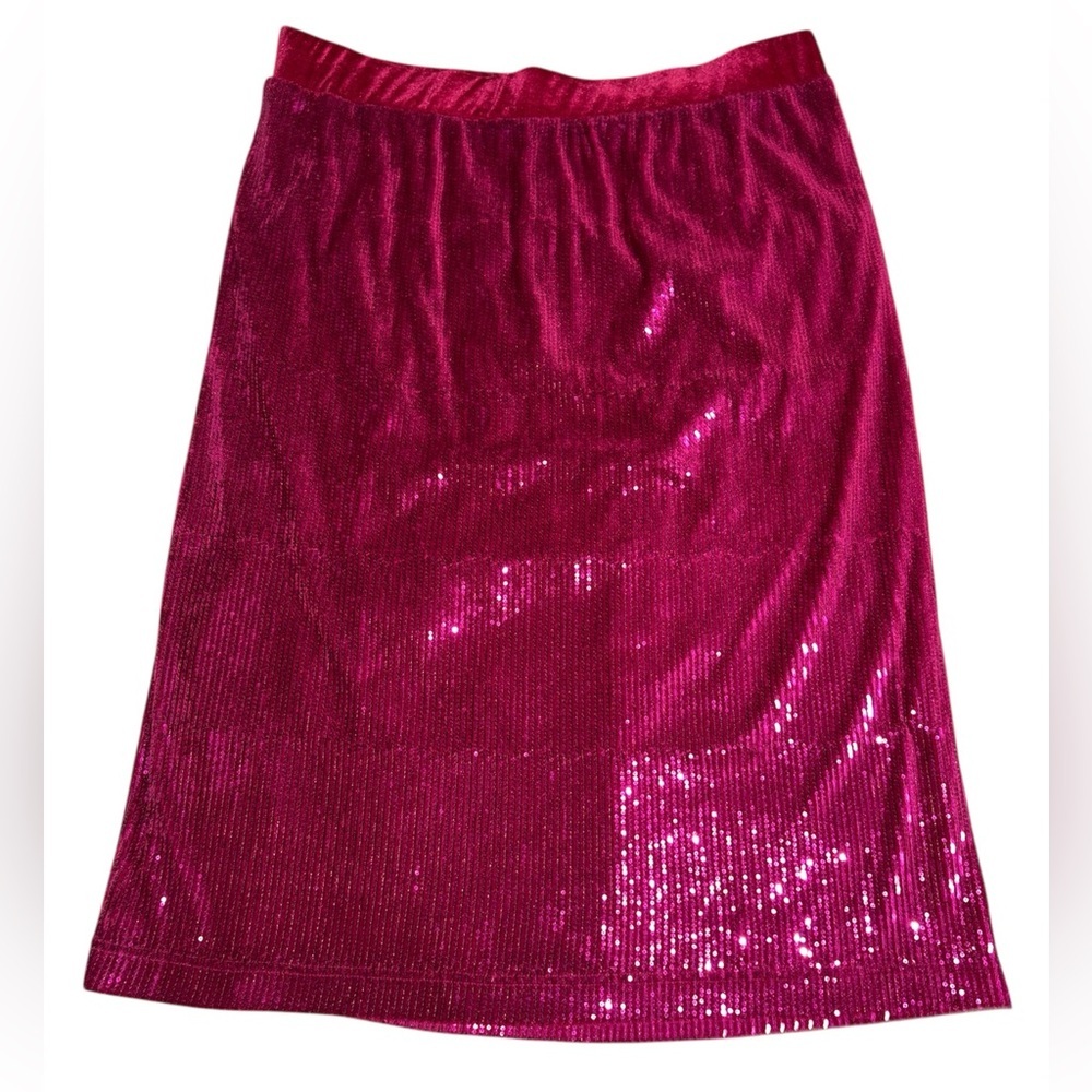 Ivy City Co Monique Skirt in Pink Sequin Sz. 1X - Picture 6 of 8